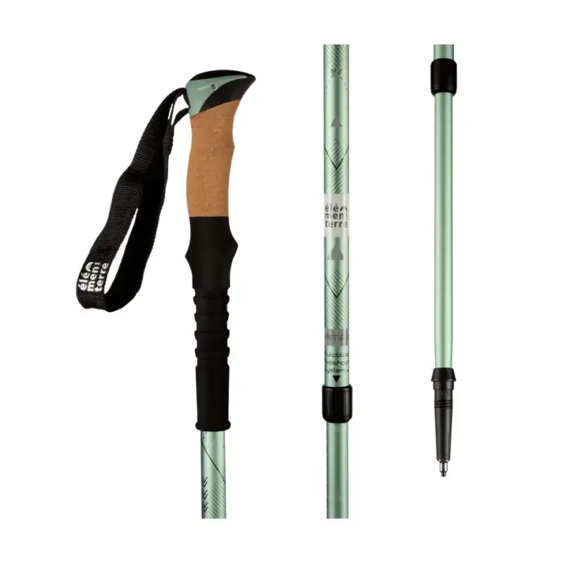 Bastoncini trekking lunghi con impugnatura in sughero Élémenterre Tramp