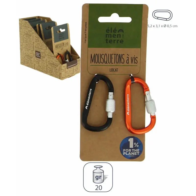 Coppia di moschettoni a vite Élémenterre Locat