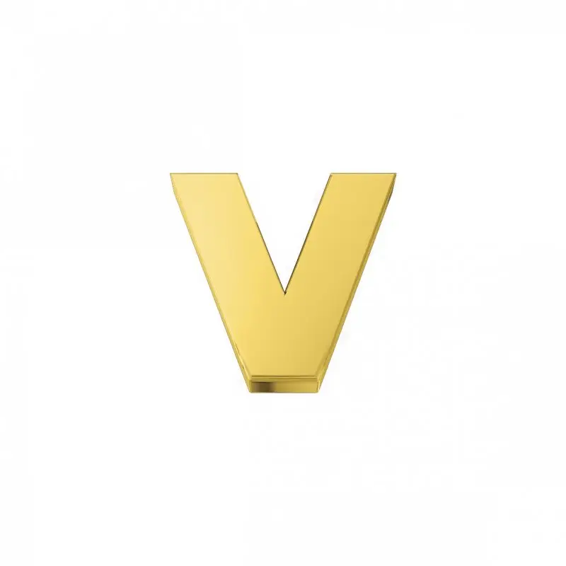 Elemento Lettera V Classica In Oro Giallo - Elements Donnaoro