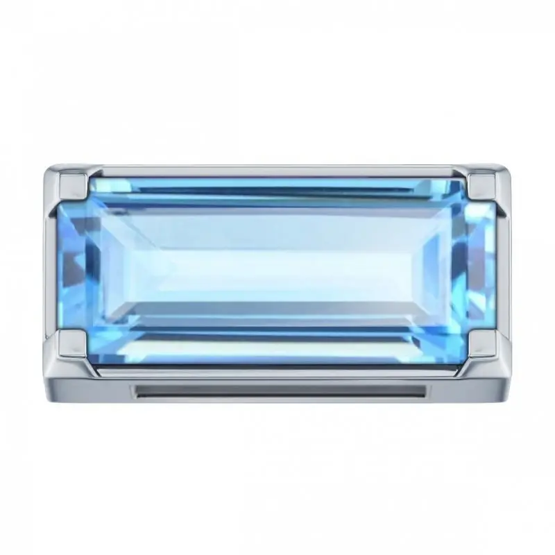 Elemento Morse In Oro Bianco E Topazio Azzurro - Elements Donnaoro