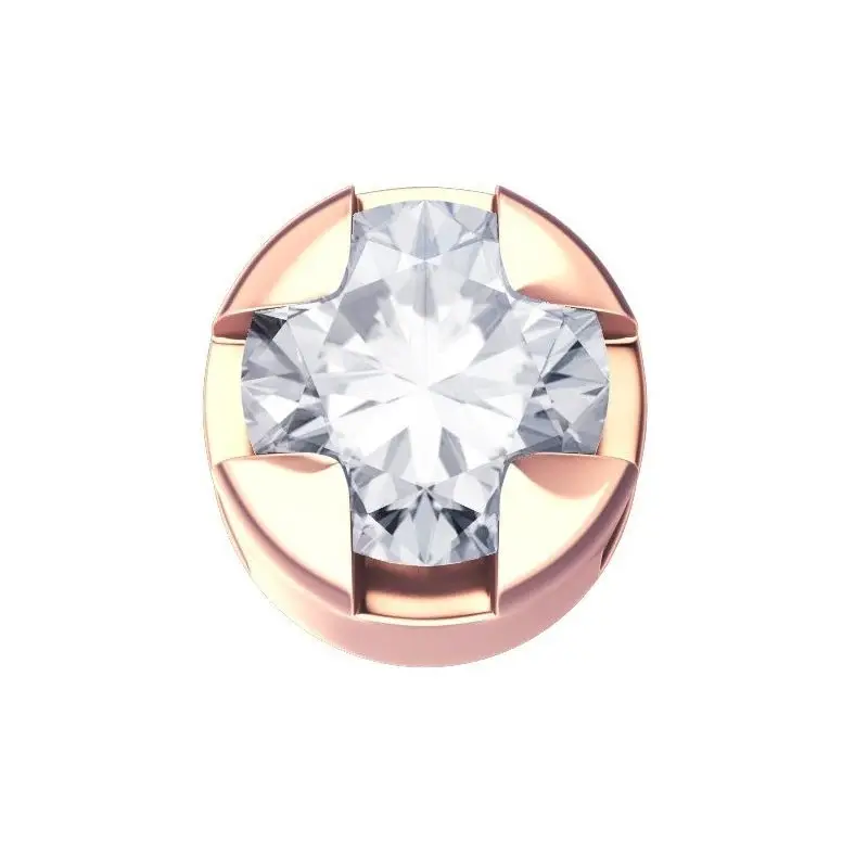 Griffe Tonda In Oro Rosa E Diamante - Elements Donnaoro