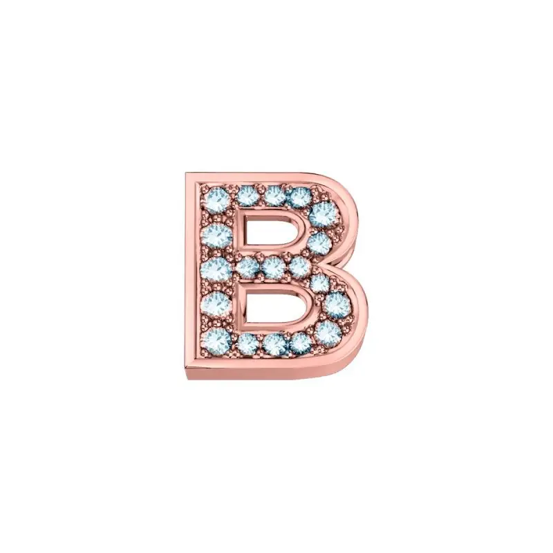 Lettera B Classica In Oro Rosa E Diamanti - Elements Donnaoro