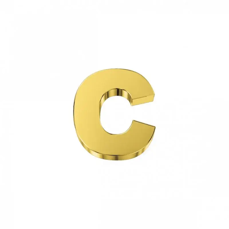Lettera C Classica In Oro Giallo - Elements Donnaoro