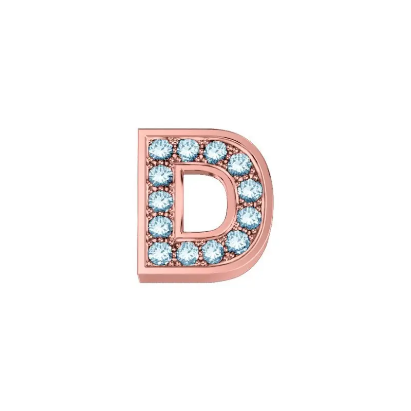 Lettera D Classica In Oro Rosa E Diamanti - Elements Donnaoro