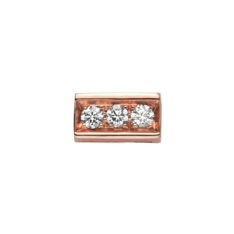 Profilo Rettangolo In Oro Rosa E Diamanti - Elements Donnaoro