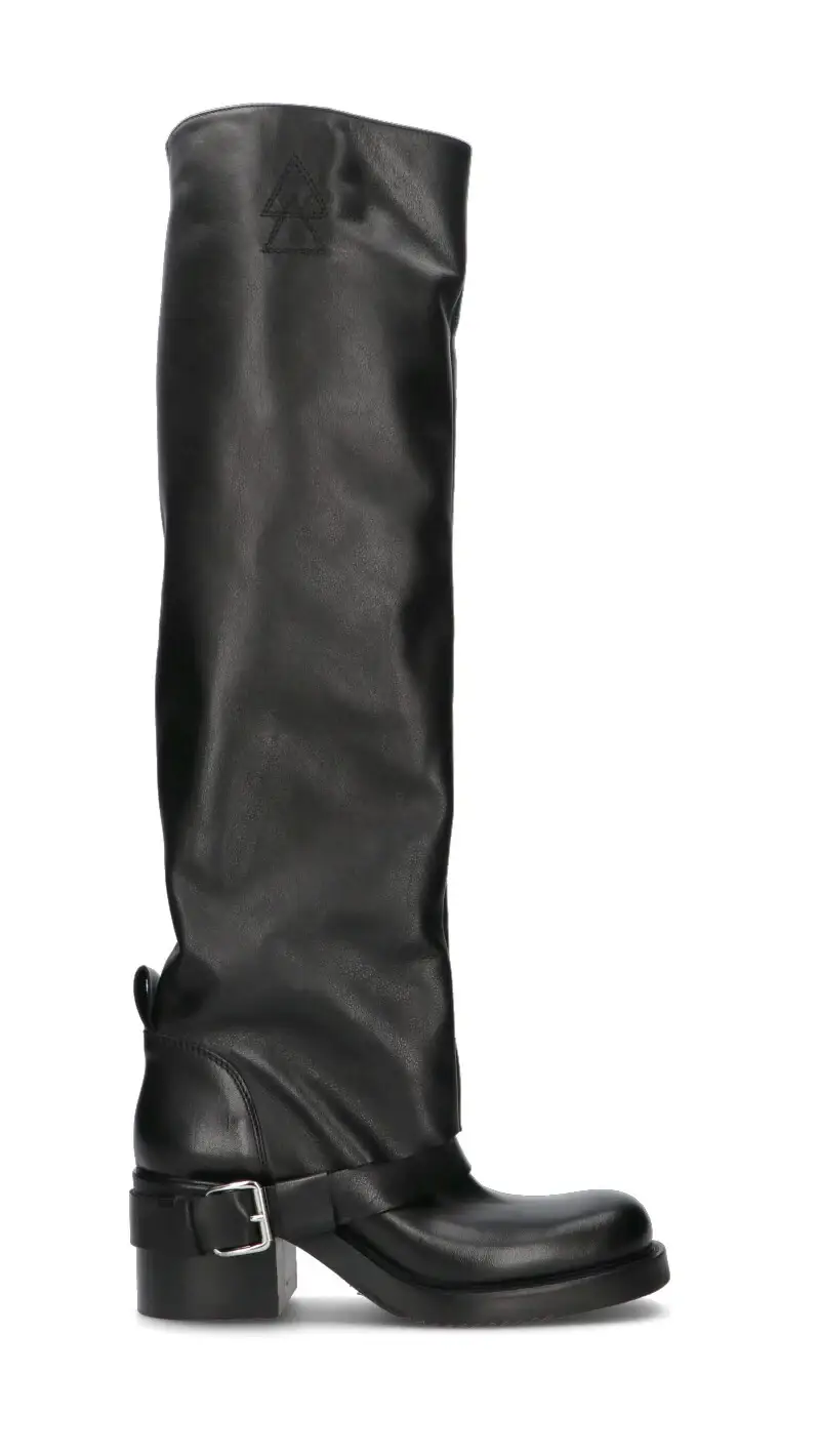 Stivale donna nero in pelle Vario