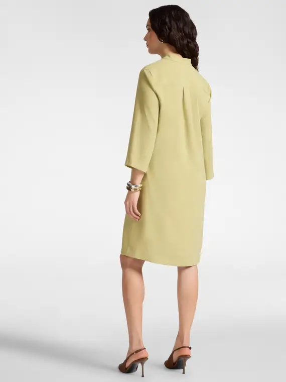 Abito in enver satin con scollo V Donna, Verde chiaro miniatura 2