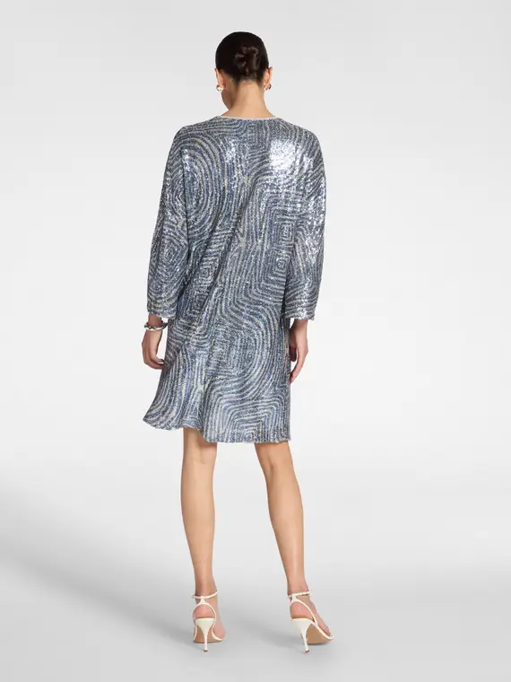 Abito in paillettes Donna, Grigio (42 IT) miniatura 2