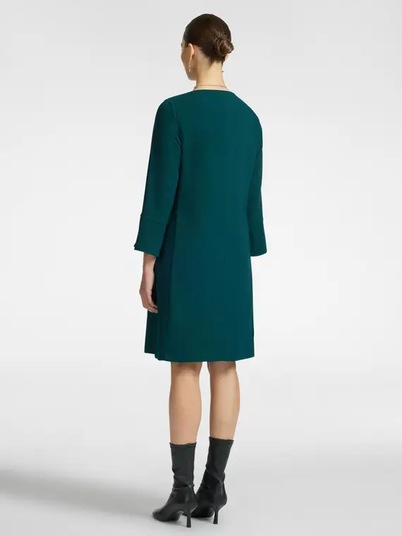 Abito in tessuto crêpe Donna, Verde miniatura 2