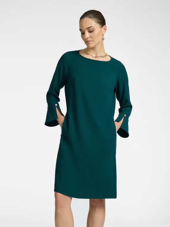 Abito in tessuto crêpe Donna, Verde