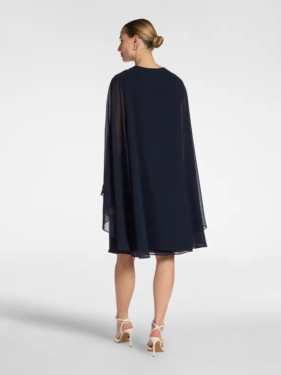 Abito layered in georgette Donna, Blu miniatura 2