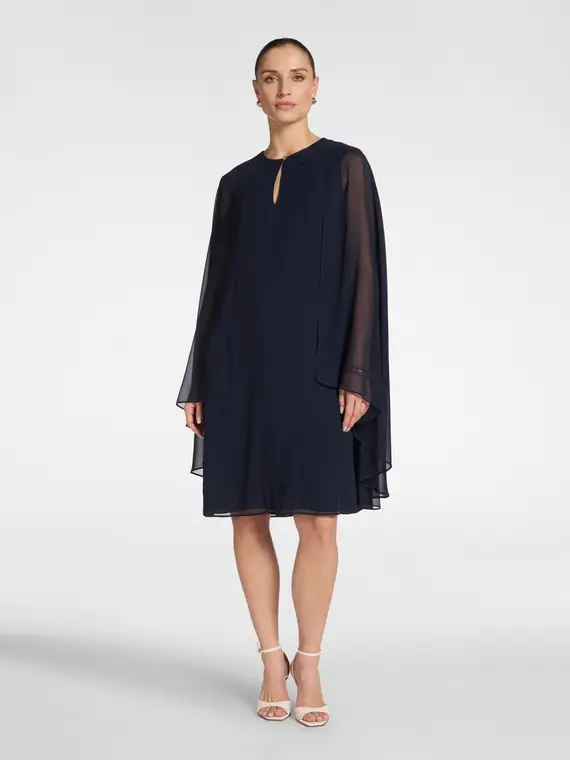 Abito layered in georgette Donna, Blu