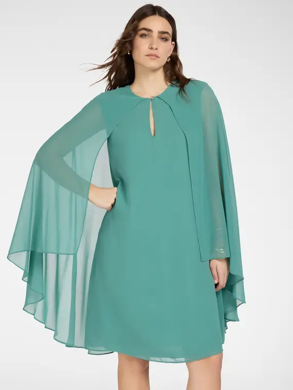 Abito layered in georgette Donna, Verde acqua