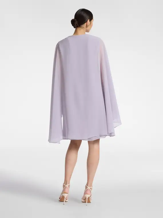 Abito layered in georgette Donna, Viola miniatura 2