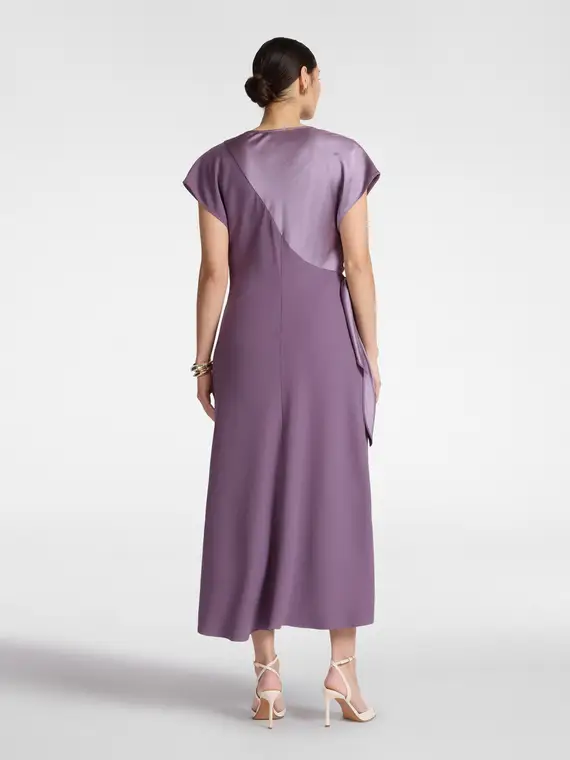 Abito lungo con nodo laterale Donna, Viola miniatura 2