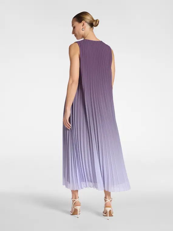 Abito lungo plissé Donna, Viola miniatura 2