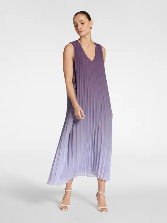 Abito lungo plissé Donna, Viola