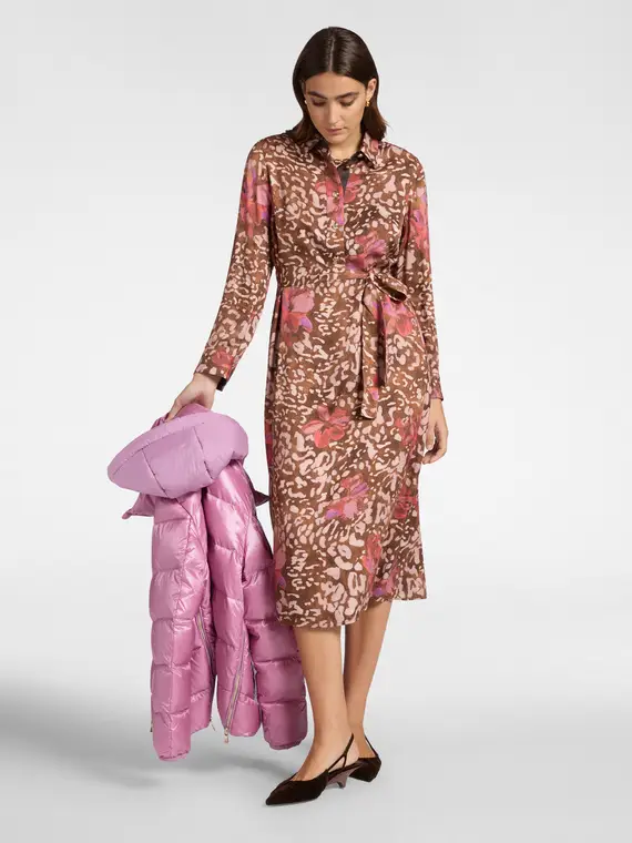 Abito stampato Donna, Marrone