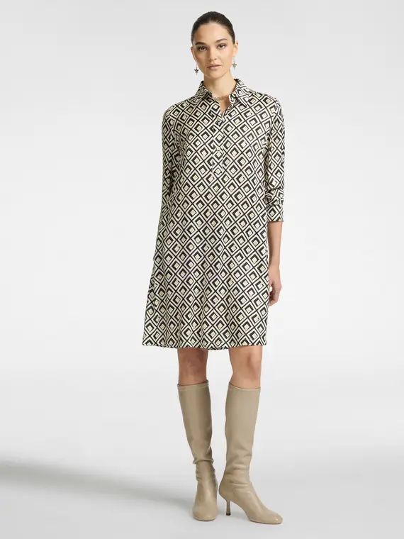 Abito stampato Donna, Nero miniatura 3