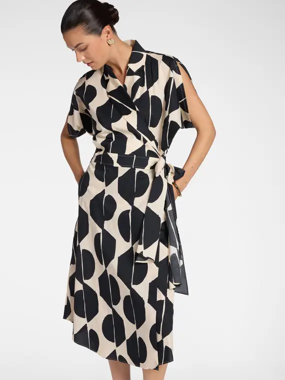 Abito stampato Donna, Nero (50 IT)