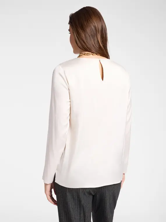 Blusa in raso Donna, Bianco miniatura 2