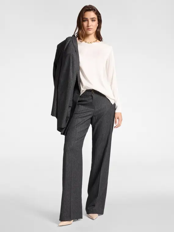 Blusa in raso Donna, Bianco miniatura 3