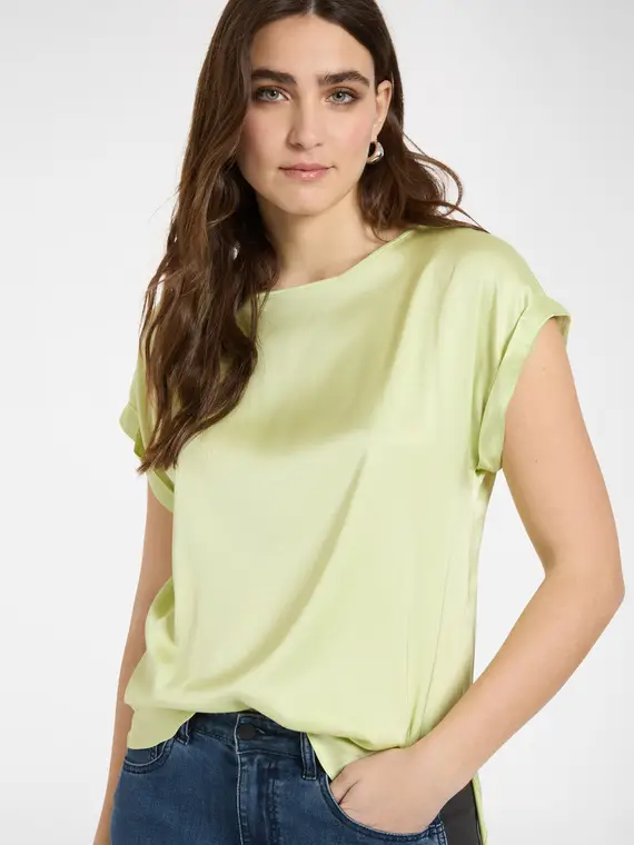Blusa in raso Donna, Giallo