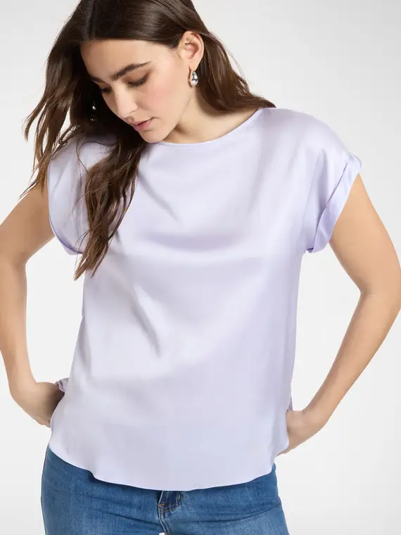 Blusa in raso Donna, Viola