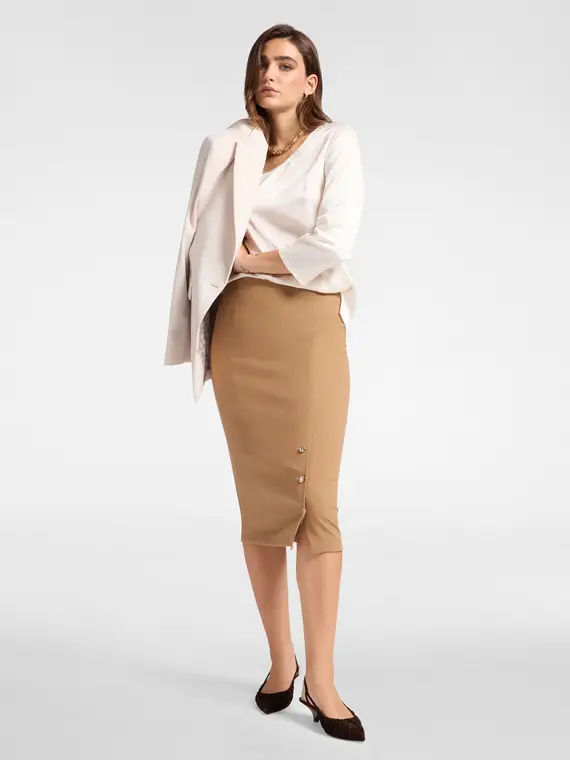 Blusa in raso stretch Donna, Bianco miniatura 3