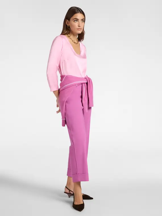 Blusa in raso stretch Donna miniatura 3