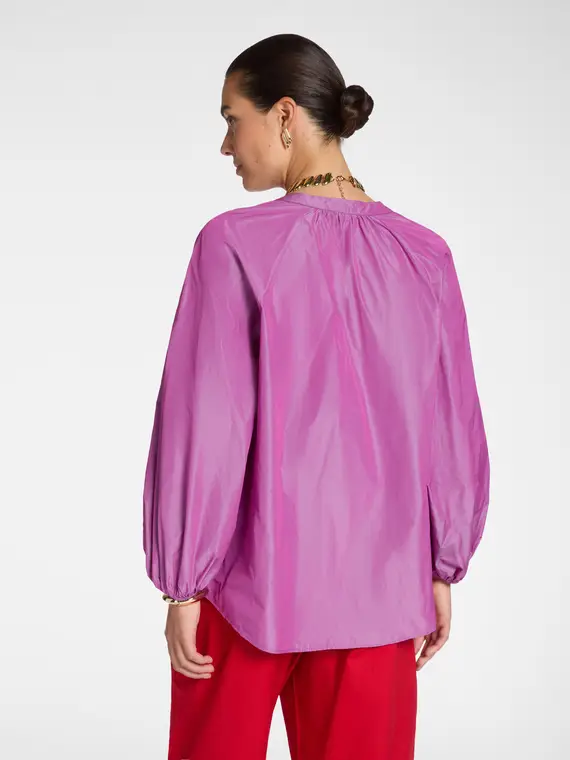 Blusa in taffetà Donna, Rosa (42 IT) miniatura 2