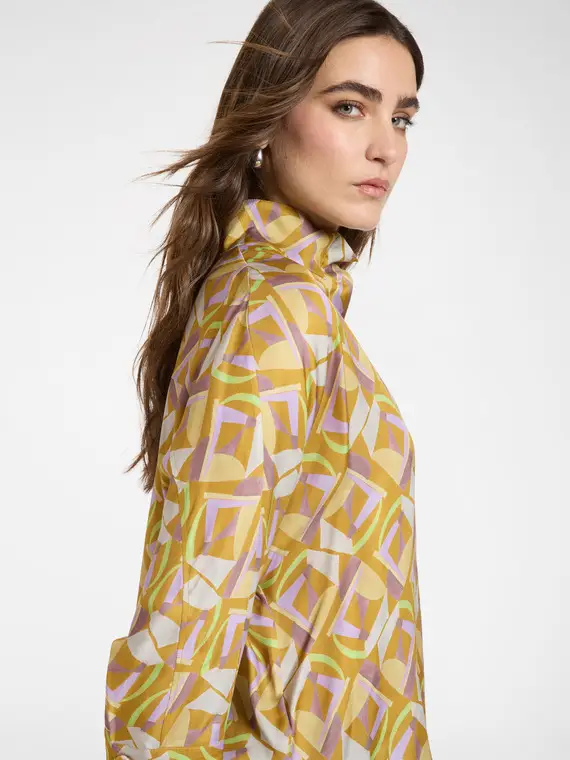 Blusa in viscosa stampata Donna, Viola (52-54 IT) miniatura 3