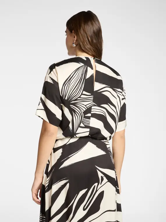 Blusa stampata in twill di viscosa Donna, Nero (46-48 IT) miniatura 2