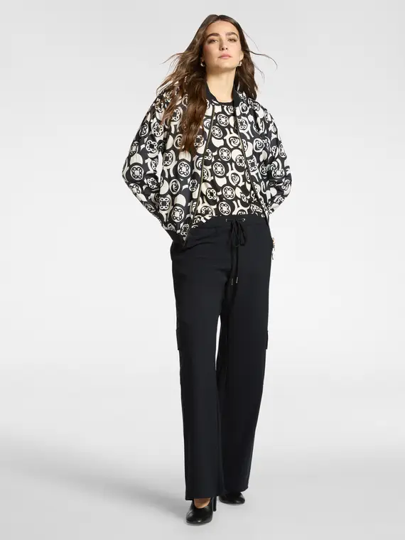 Bomber dalla stampa Monogram Donna, Nero miniatura 3