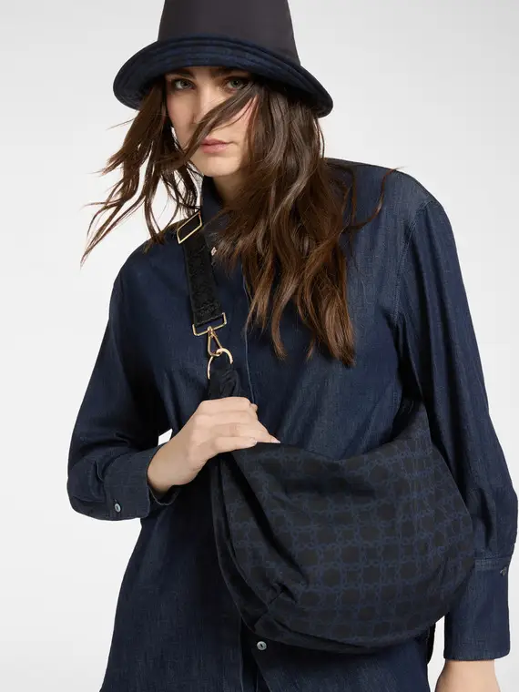 Borsa a tracolla Monogram Donna, Blu