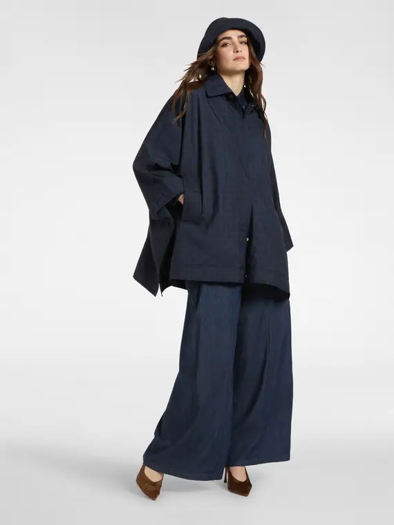 Caban in nylon Monogram Donna, Blu