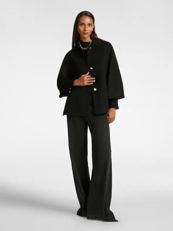 Caban in tessuto double Donna, Nero (52-54 IT) miniatura 3