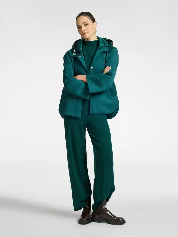 Caban in tessuto scuba Donna, Verde (42 IT) miniatura 3