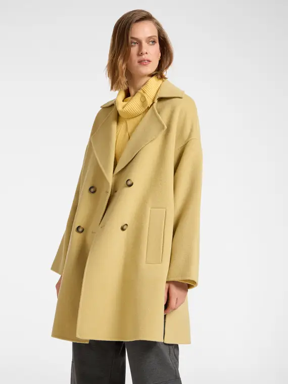 Caban sartoriale con ampio collo Donna, Giallo