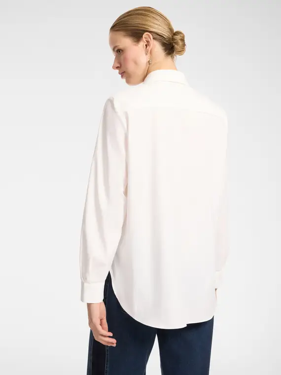 Camicia ampia in popeline Donna, Bianco miniatura 2