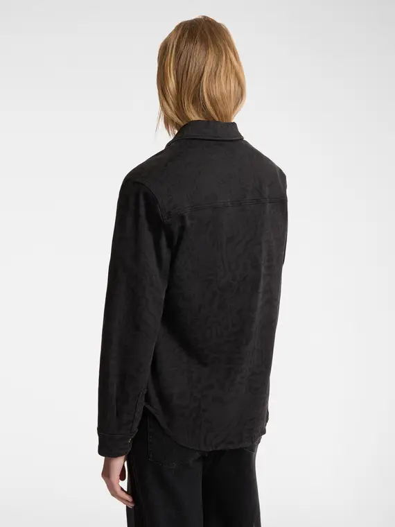 Camicia animalier in denim Donna, Nero miniatura 2