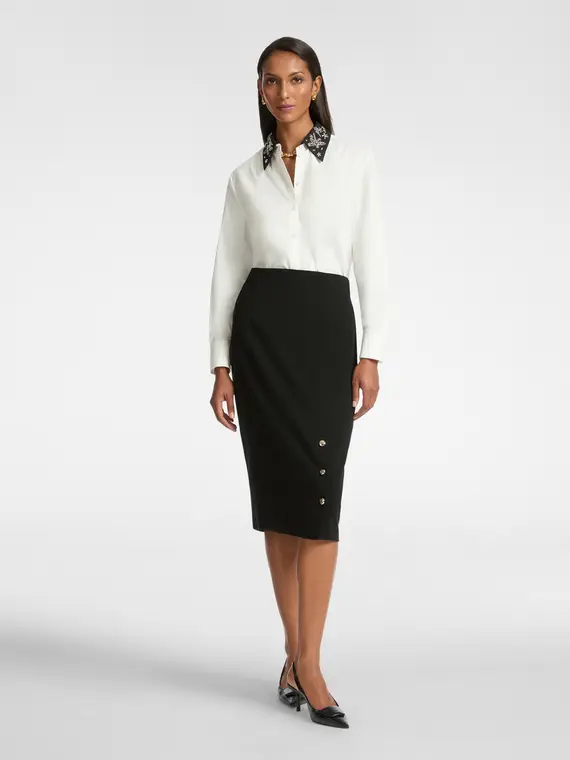 Camicia con colletto ricamato Donna miniatura 3