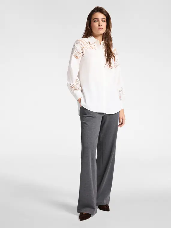 Camicia con pizzo Donna, Bianco miniatura 3