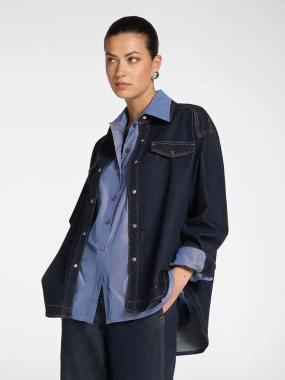 Camicia in denim Donna, Blu (42 IT)