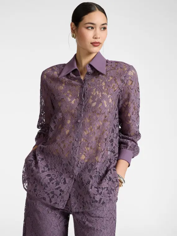 Camicia in pizzo Donna, Viola