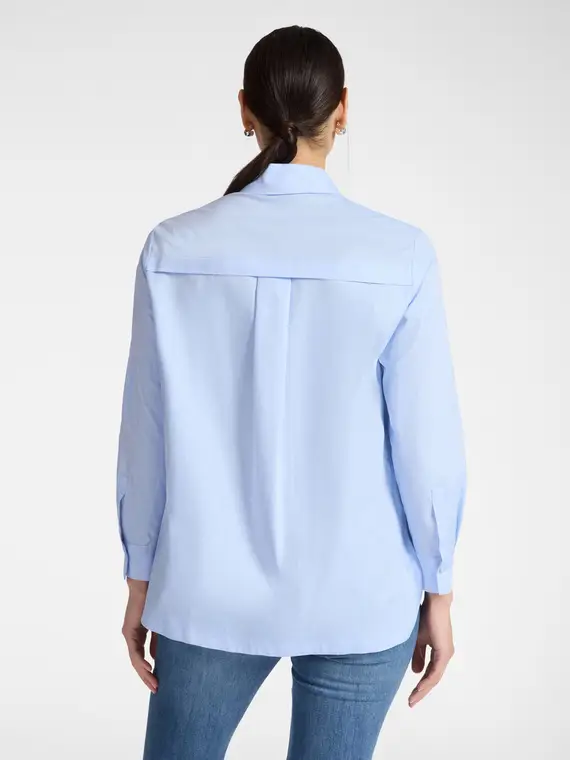 Camicia in popeline Donna, Azzurro miniatura 2