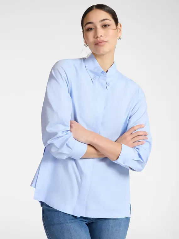 Camicia in popeline Donna, Azzurro