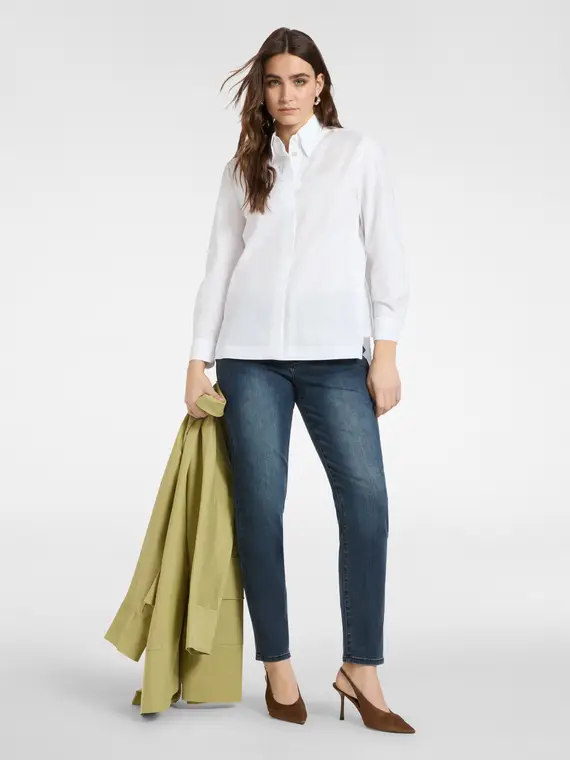 Camicia in popeline Donna, Bianco miniatura 3