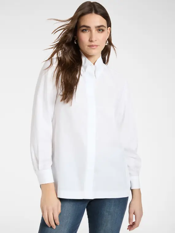 Camicia in popeline Donna, Bianco