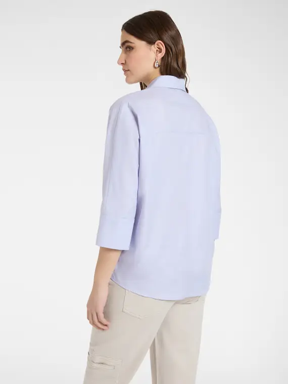 Camicia in popeline maniche tre quarti Donna, Viola (42 IT) miniatura 2